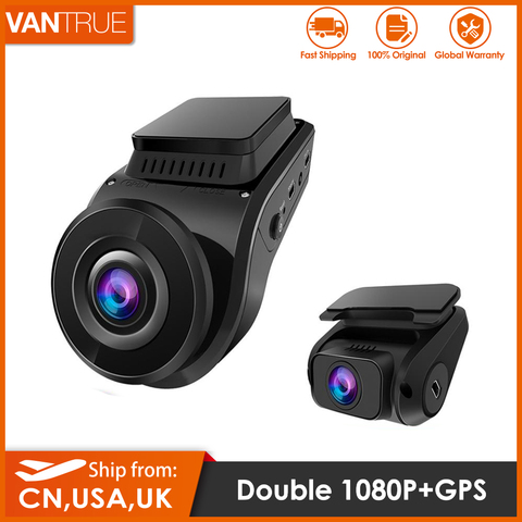 Vantrue S1 Dash Cam avant et arrière double 1080P supercondensateur Dash caméra 2 ''LCD intégré GPS voiture DVR 2160P enregistreur vidéo ► Photo 1/6