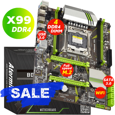 Atermiter-carte mère X99, carte mère LGA2011-V3 LGA 2011, DDR4 ordinateur de bureau X99 LGA2011-3 e5 2678 v3, PC avec port wi-fi USB ► Photo 1/6