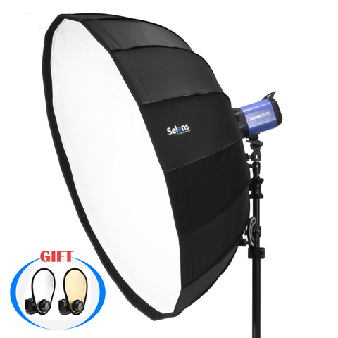 Selens 65 cm diffuseur réflecteur parabolique parapluie beauté plat Softbox pour Off-camera Flash Fotografia boite à lumière sac de transport ► Photo 1/6