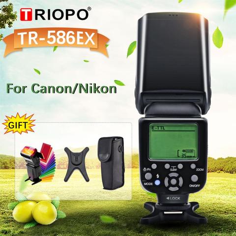 Triopo – Speedlight TTL Speedlite sans fil TR-586EX, pour Canon 5D, Nikon D750, D800, D3200, D7100, appareil photo DSLR comme YONGNUO YN-568EX ► Photo 1/6