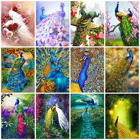 EverShine 5D diamant peinture pleine perceuse carré paon point de croix diamant broderie animaux décor à la maison perle photo Kits ► Photo 1/6