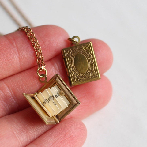 Collier et médaillon avec images pour filles, collier, cadeau de remise de diplôme pour enseignant, petite amie, cadeau d'amitié, livre VICT ► Photo 1/6