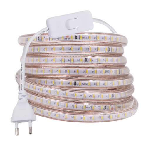 Bande lumineuse à LED ac 3014 v, 120 diodes/m, étanche IP67, pour l'extérieur, décoration de la maison, blanc/blanc chaud ► Photo 1/6