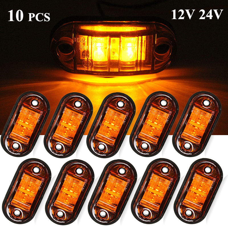 10 Pièces 12V 6 LED Orange Ambré Marquage Latéral Clignotants Camion Remorque 