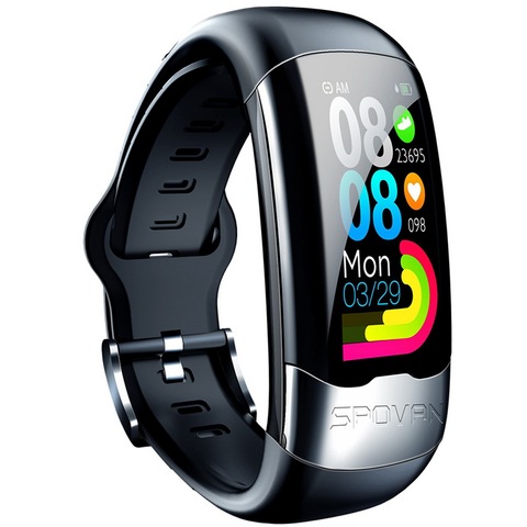 Montre connectée, moniteur de fréquence cardiaque, moniteur de pression artérielle, de sport, d'activité physique, SPOVAN, moniteur de sommeil, entièrement tactile ► Photo 1/6