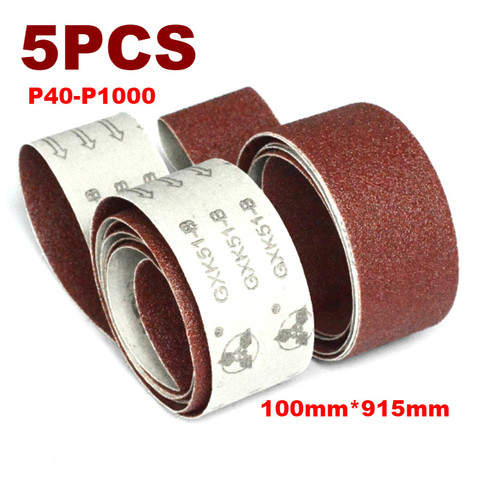 Bandes abrasives 915x100mm, 5 pièces, P40-P1000, bande de ponçage 4 