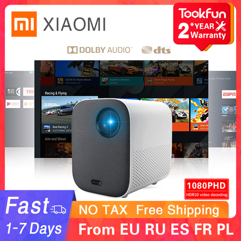 (12,5 EUR code de réduction: TYTOZTF) Version mondiale Xiaomi édition jeunesse projecteur 1080P HDR10 Android TV 9.0 Auto-focus Dolby Audio Google Assistant Home cinéma ► Photo 1/6