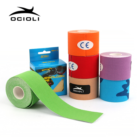 5cm X 5m kinésiologie bande rouleau coton élastique adhésif Muscle pansement souche blessure soutien neuromusculaire Sport kinésiotape ► Photo 1/6