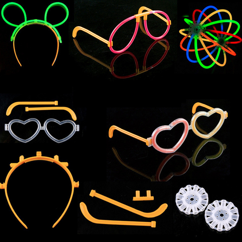 30 ensembles lueur bâton accessoires connecteurs Bandeau lunettes papillon Bracelets Colliers Parti Fluorescent Néon Couleurs De Noël t7 ► Photo 1/6