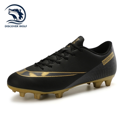 Grande taille longues pointes chaussures de Football en plein air entraînement Football bottes baskets ultra-léger antidérapant Sport gazon Football crampons unisexe ► Photo 1/6