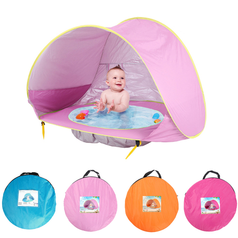 Tente de plage Portable pour bébé, Protection contre les UV, abri solaire pour enfants en plein air, jeu de piscine, maison de jeu, jouets ► Photo 1/6