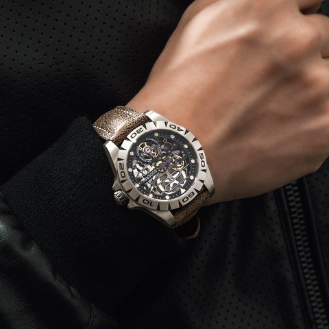 Boderry urbain hommes titane montres haut de gamme de luxe mode squelette automatique mécanique étanche montre Relogio Masculino ► Photo 1/6