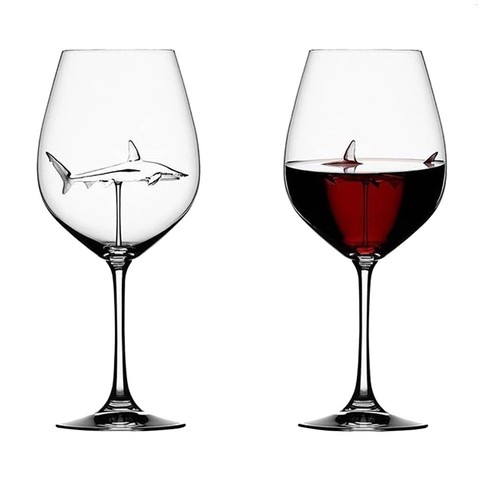 Verre à vin rouge requin en verre de cristal, européen, bouteille à vin rouge, à talons hauts, cadeau de fête de mariage ► Photo 1/6