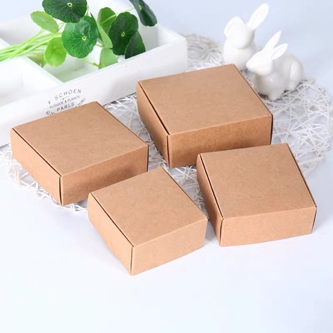 10 pièces/lot bricolage Kraft boîte-cadeau brun/noir papier petite boîte à savon Kraft Carton Mini bijoux emballage Carton boîte 20 tailles ► Photo 1/6