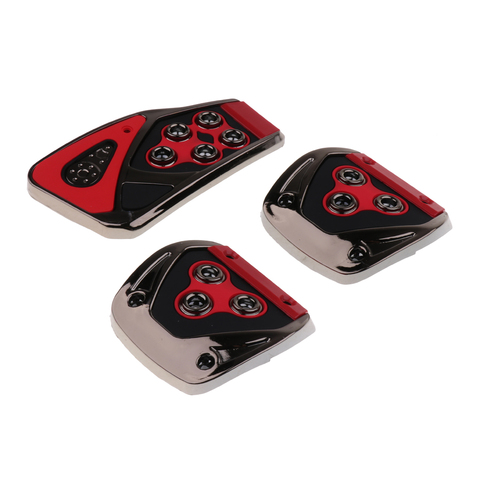 3X Universal Non-Slip Accelerator Brake Clutch Foot Pedals Pads Covers for MT Manual Transmission Car - Red ► Photo 1/6