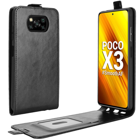 Coque en cuir PU pour Xiaomi, étui portefeuille Vertical à rabat pour POCO X3 NFC ► Photo 1/6