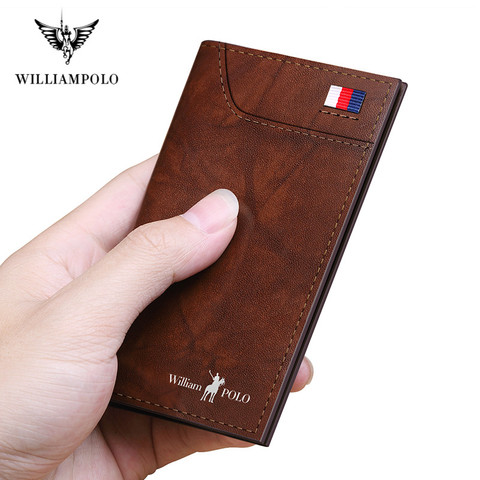 Williampolo 100% portefeuille en cuir véritable hommes petit Mini portefeuille Compact Ultra-mince portefeuille porte-cartes en peau de vache Design court sac à main ► Photo 1/6