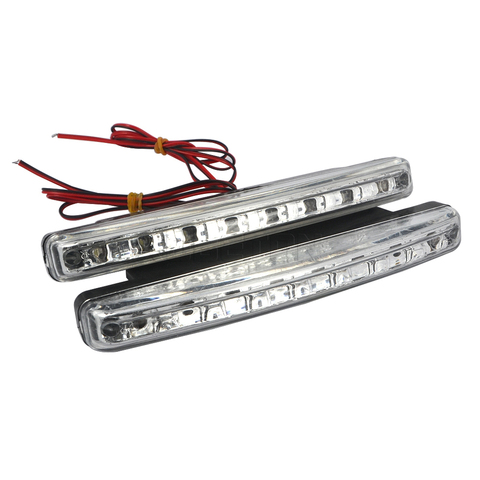 2 Pièces 8 leds Voiture Feux de jour DRL Antibrouillard Automatique Lumineuse Superbe Imperméable de CC 12V Universel pour VW Audi BMW ► Photo 1/6