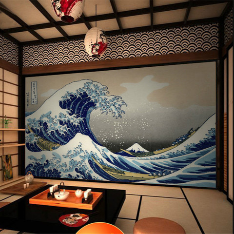 Ukiyoe-papier peint 3D pour Cuisine japonaise, Sushi, décoration de Restaurant ► Photo 1/6