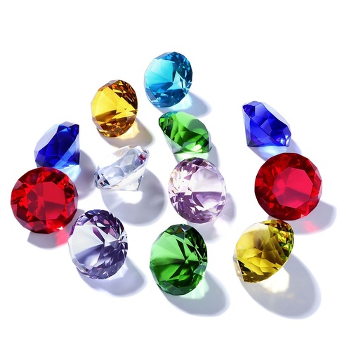 Cristal coloré diamant rose rouge bleu presse-papiers géant bijou pour joyeux anniversaire fête de mariage Favour décoration cadeau jouets ► Photo 1/6