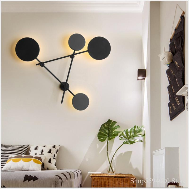 Lampe murale à Led géométrique en fer nordique, éclairage décoratif rond, moderne et Simple, pour le salon, la chambre à coucher, le chevet ► Photo 1/6