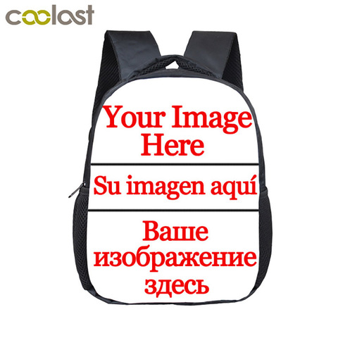 12 pouces personnaliser votre Logo nom Image bambins sac à dos dessin animé enfants sacs d'école bébé maternelle sac à dos enfants sacs-cadeaux ► Photo 1/6