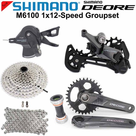 2022 NOUVEAU SHIMANO DEORE M6100 170mm 175mm 32T Groupe 12 Vitesses Manette De Vitesse Dérailleur Arrière Cassette Pédalier FC-M6100 ► Photo 1/5