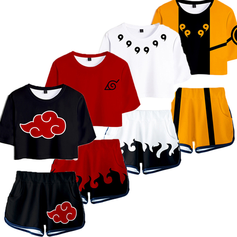 Costume Cosplay Naruto pour adulte, t-shirt et short Naruto, imprimé en 3D, ensemble Uzumaki Akatsuki Haruno Sakura, vêtements homme femme C42K118 ► Photo 1/6