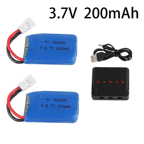 Batterie pour Syma X4 X11 X13 RC Drones 3.7V 200mah LiPo batterie pour Syma X4 X11 X13 RC quadrirotor pièces 752025 ► Photo 1/5