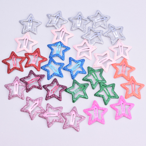 20 pcs/lot 3CM Mini étoile pince à cheveux enfants paillettes métal pinces à cheveux Barrettes épingles à cheveux filles accessoires de cheveux chapeaux outils de coiffure ► Photo 1/6