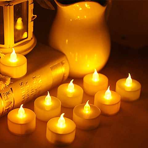 10 pièces décoration de la maison lampe veilleuse LED thé lumières bougies sans flamme scintillement mariage fête d'anniversaire décoration éclairage ► Photo 1/6