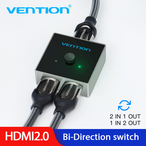 Commutateur de répartiteur HDMI Vention HDMI 2.0 4K commutateur bi-direction 1x 2/2x1 adaptateur convertisseur 2 en 1 pour PS4 TV Box commutateur HDMI ► Photo 1/6