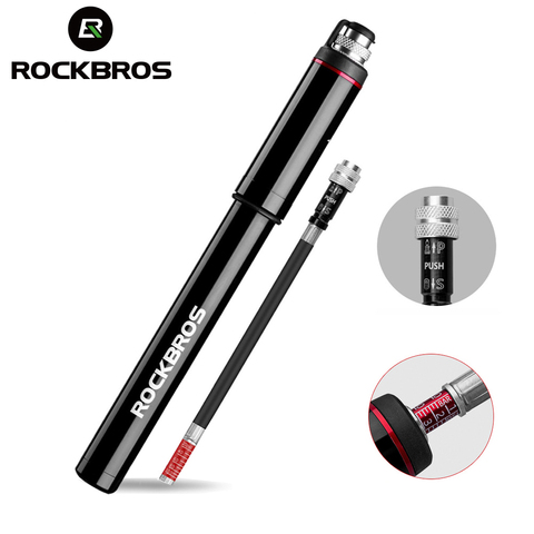 ROCKBROS – Mini pompe de vélo portable en alliage d'aluminium,accessoire de 150 PSI avec manomètre, gonfleur et valve presta, ► Photo 1/6