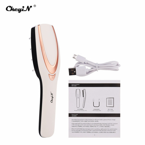 3 en 1 Laser électrique sans fil infrarouge rayon croissance Laser Anti perte de cheveux cheveux croissance soins Vibration tête Massage peigne masseur ► Photo 1/6