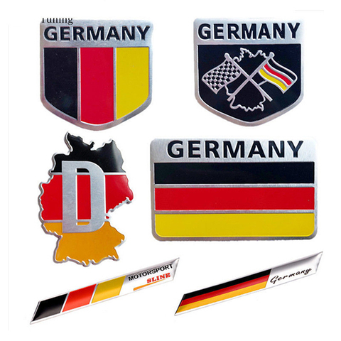 1 PC Deutsch voiture autocollant en alliage d'aluminium 3D décalcomanie Grille pare-chocs fenêtre corps décoration allemagne allemand drapeau Badge emblème autocollants ► Photo 1/6