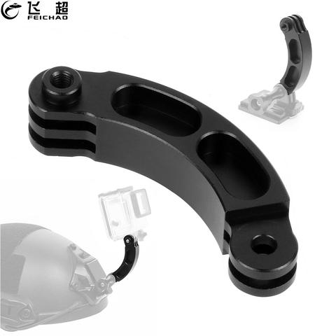 Bras d'extension de casque, 1 tige courte incurvée, pour Gopro Hero 8 7 6 5 Insta360 Xiaoyi SJcam Eken, accessoires de caméra d'action ► Photo 1/6