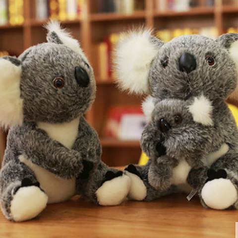 Simulation Koala jouets en peluche blanc/gris mère et fils Koala poupée douce en peluche enfants anniversaire cadeau de noël ► Photo 1/6
