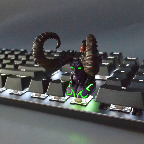 Capuchons de touches rétroéclairés en résine, pour clavier de jeu mécanique Cherry Mx Switch, fait à la main, Design d'illidan de World Of Warcraft ► Photo 1/6