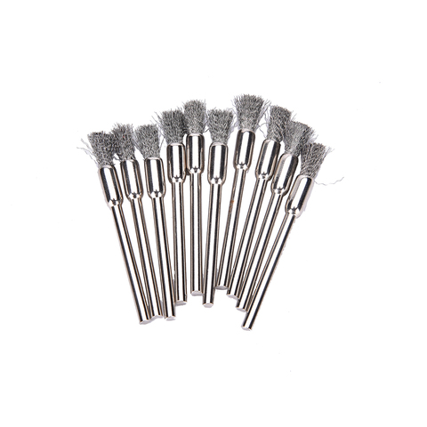 10 pièces 3x5mm lames acier fil roue brosse pour Mini perceuse Dremel outils polissage Dremel accessoires Dremel outil rotatif ► Photo 1/6