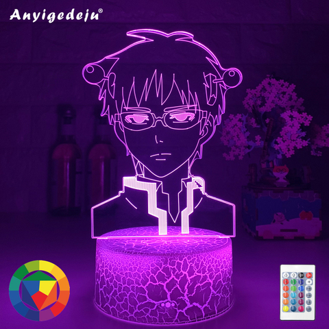 Anime lumière la vie désastreuse de Saiki K Led veilleuse colorée veilleuse Anime cadeau 3d lampe Saiki K pour la décoration de la chambre ► Photo 1/6