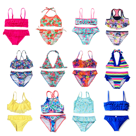 Nouveau 2022 Enfants Maillots De Bain Deux Pièces Flamingo de Maillot de Bain Pour Filles 2022 bikini d'été Ensembles Enfants Maillot de Bain Belle Maillots De Bain G1-K337 ► Photo 1/6