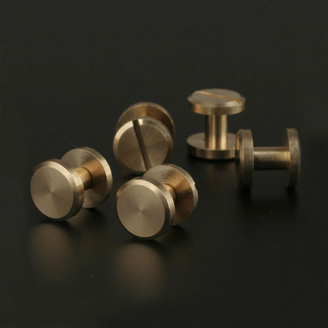 Rivets à clous en laiton massif, 20 pièces, pour Album Photo, clous artisanaux en cuir, attaches de ceinture, 8mm, capuchon plat ► Photo 1/4