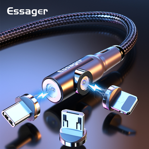 Essager câble Micro USB magnétique pour iPhone Samsung Xiaomi aimant de Charge rapide USB Type C câble de téléphone portable cordon de Charge ► Photo 1/6