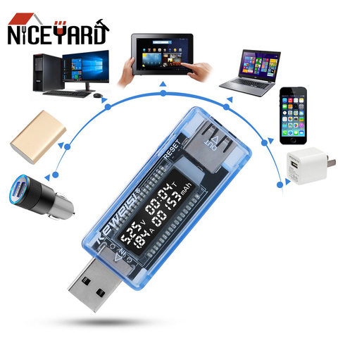 NICEYARD numérique courant tension ampèremètre USB batterie voltmètre testeur tension médecin chargeur capacité testeur ► Photo 1/6