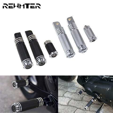 Moto avant arrière repose-pieds pédale moletée manette de vitesse clou cheville noir/Chrome pour Harley Softail Touring Sportster XL Dyna ► Photo 1/6