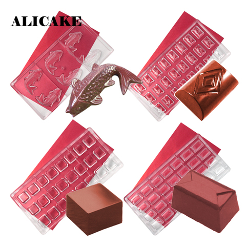 Barre de chocolat 3D moule Polycarbonate forme plastique plateau gâteau décoration cuisson pâtisserie outils Moldes Para chocolat pour boulanger partie ► Photo 1/6