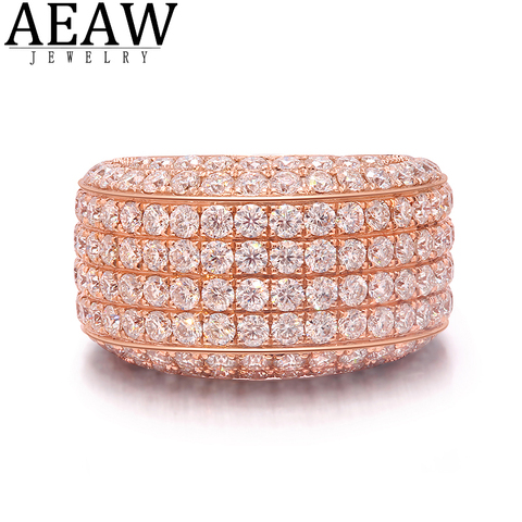 AEAW luxe Center 10mm largeur DF couleur VVS Moissanite bague de fiançailles pour hommes solide 14K 585 bague en or blanc ou s925 bague en argent ► Photo 1/5