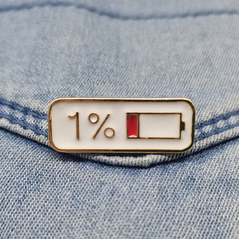 Émail broche 1% électricité quantité broche boucle doré métal Badge sac vêtements revers broches pour femmes hommes enfants cadeaux ► Photo 1/6