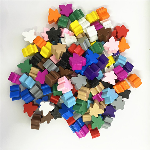 100 pièces en bois Meeples 16mm supplémentaire jeu de société Bits pions pièces en vrac remplacement table jeu composants humanoïde pièces d'échecs ► Photo 1/6