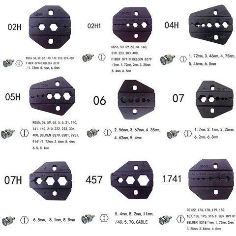 Matrices de sertissage remplaçables pour presse connecteur de câble coaxial LY LS AN AP S series pince à sertir manuelle, outils de sertissage ► Photo 1/6